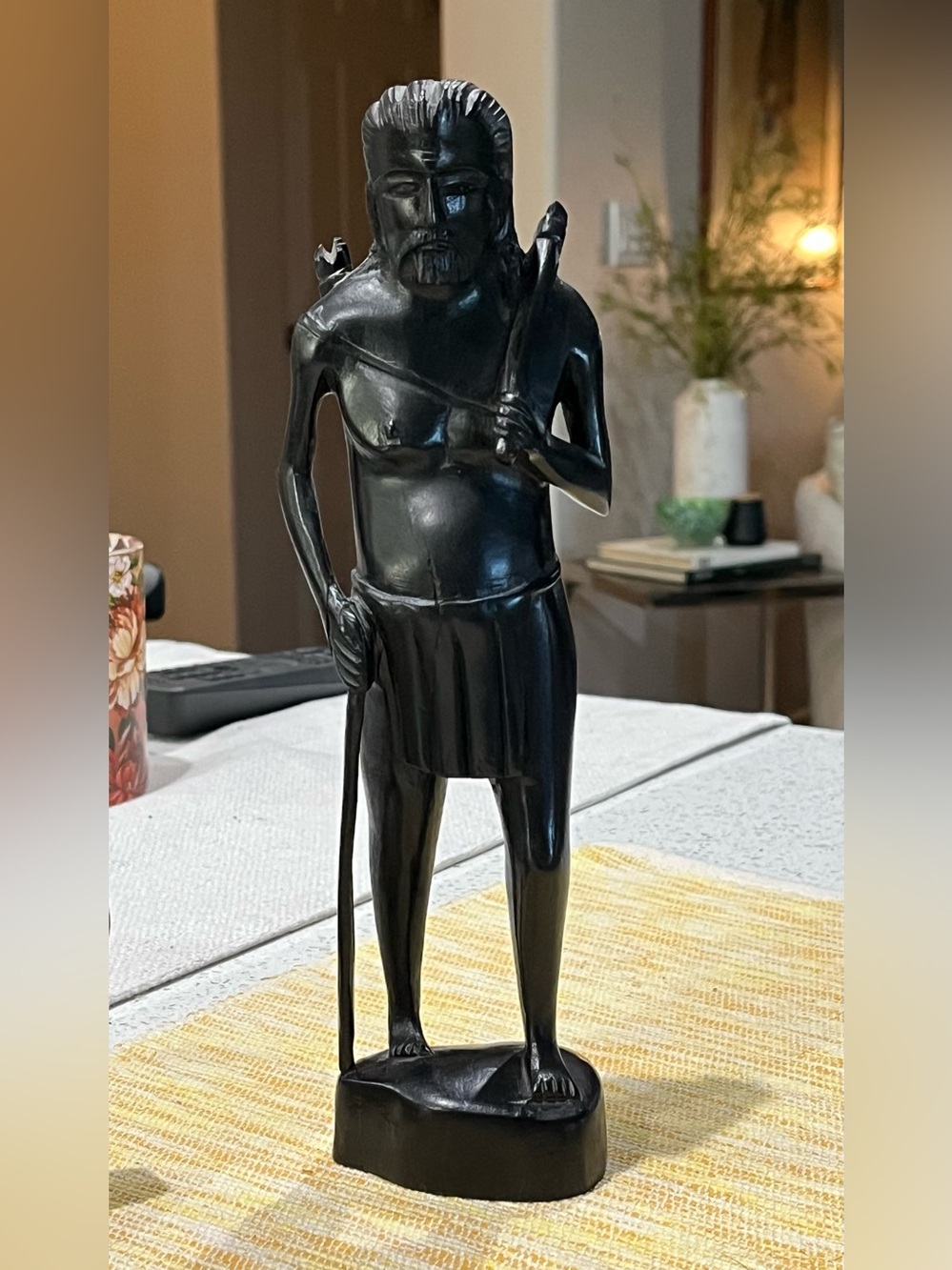 Mid 20th Century Filipino Ebony Hand Carved Wood Carving, Native Hunter/Gatherer - Picture 3 of 13